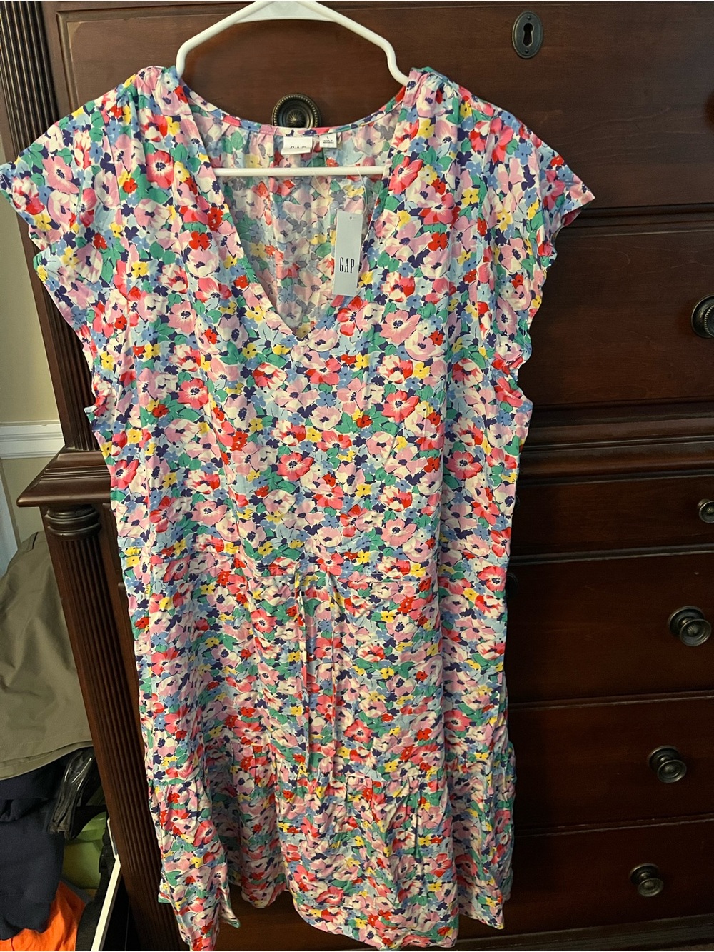 NWT GAP Women's Multicolor Floral V-Neck Midi Dress